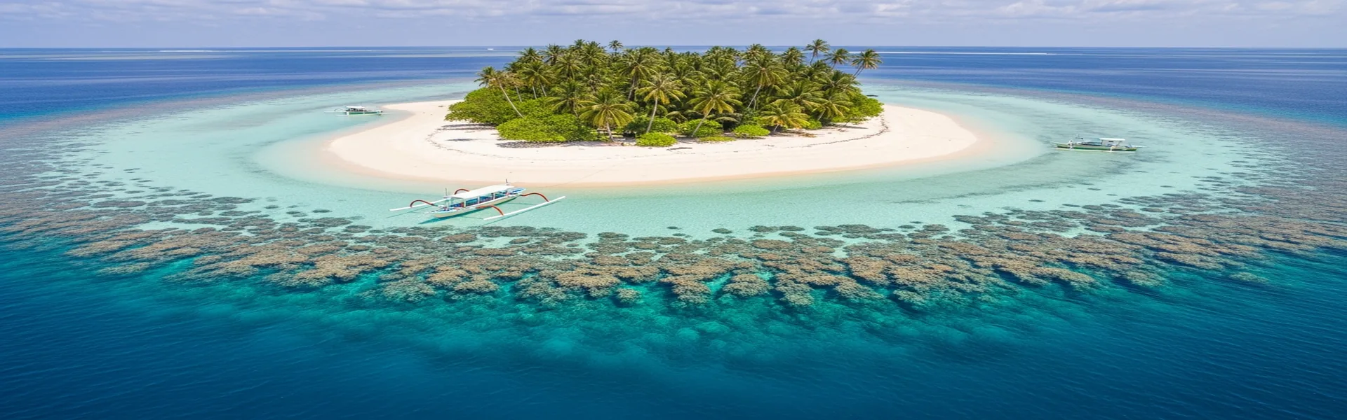 Aerial view Kenawa Island white sand turquoise water