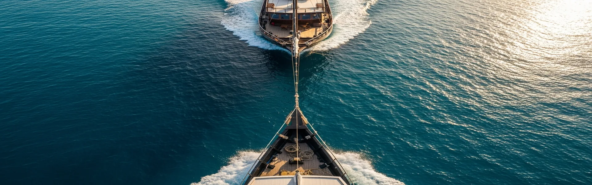 Phinisi boat cutting through deep blue Indonesian ocean